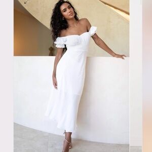 White Dress, Bridal, Rehearsal Dinner, Bachelorette, Size 4, Small new with tags